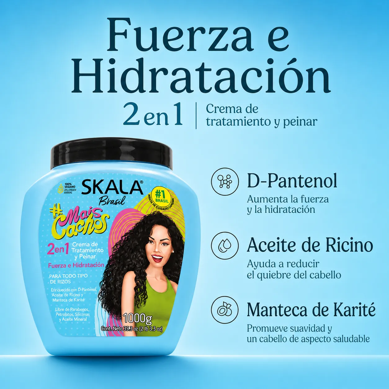 Crema de Tratamiento Skala Brasil Mais Cachos (1000 g) 03