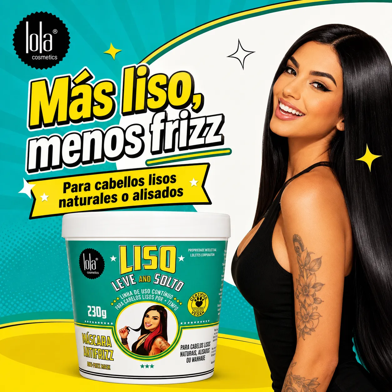Máscara Antifrizz Lola Cosmetics Liso Leve e Solto (230gr) 2