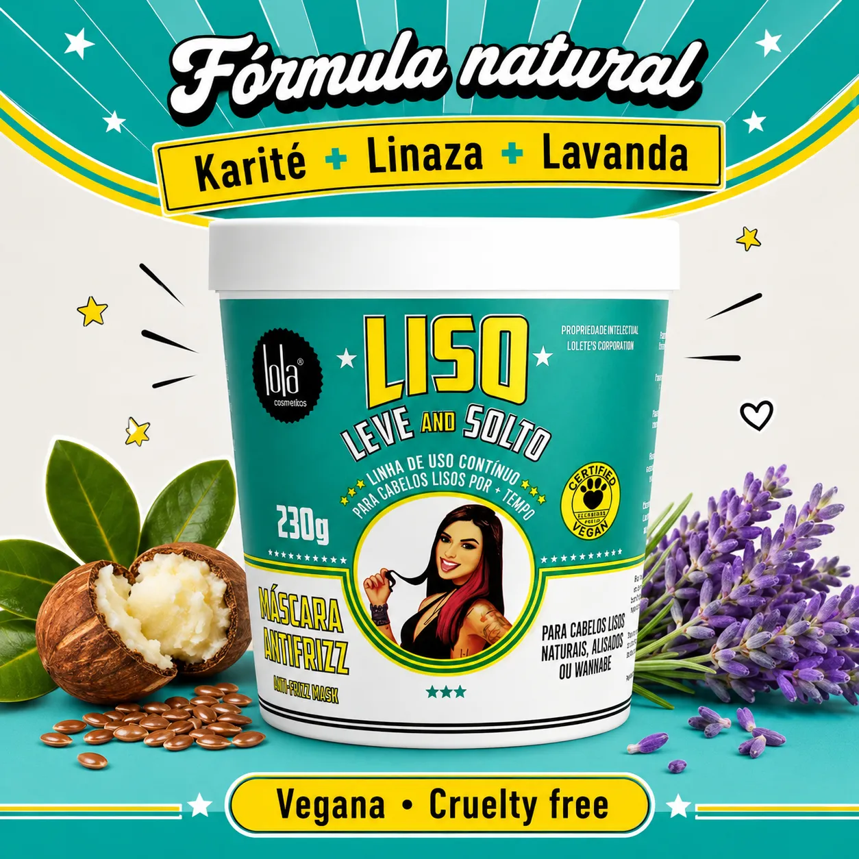 Máscara Antifrizz Lola Cosmetics Liso Leve e Solto (230gr) 3