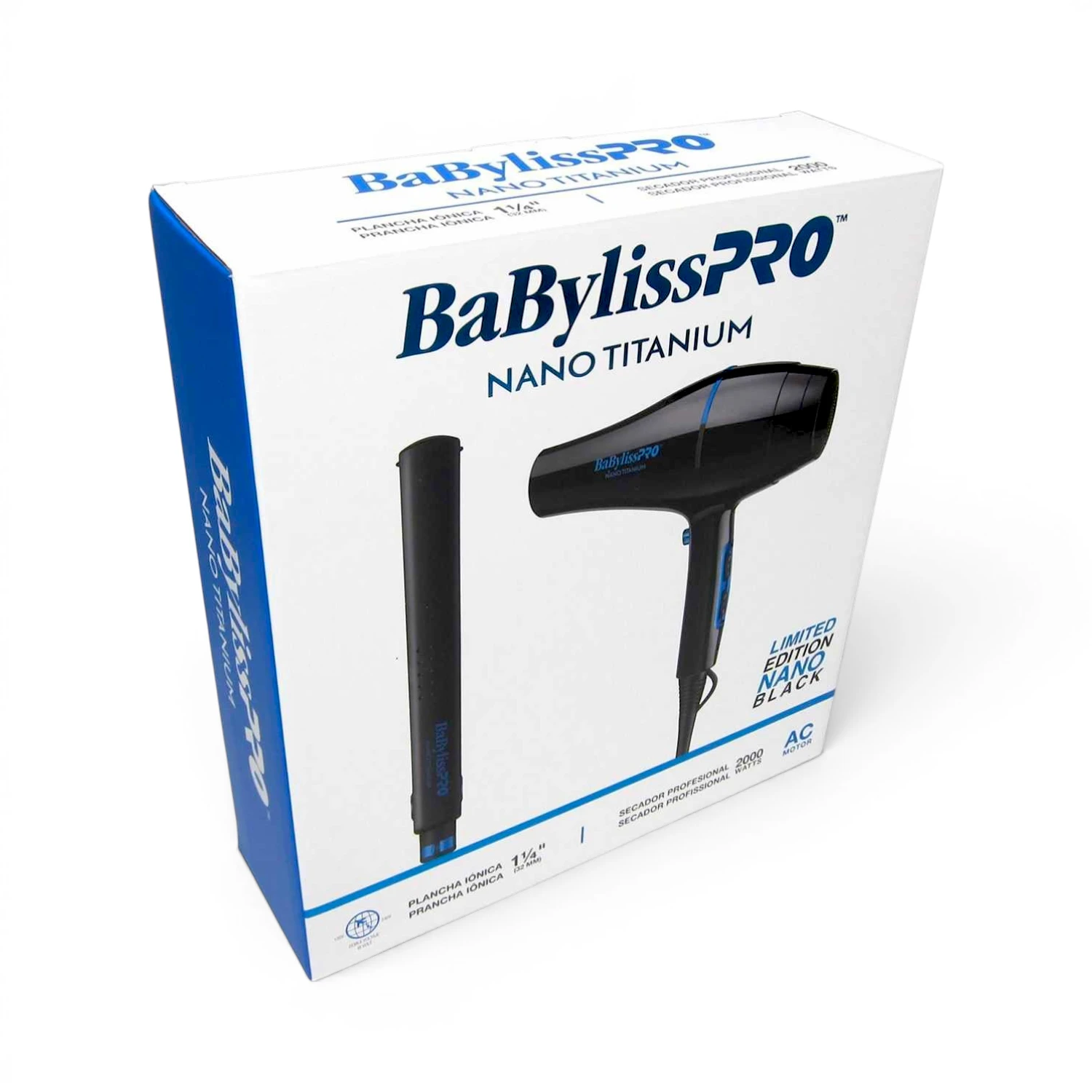 Combo Nano Black BabylissPRO Secador 2000W + Plancha Nano 02
