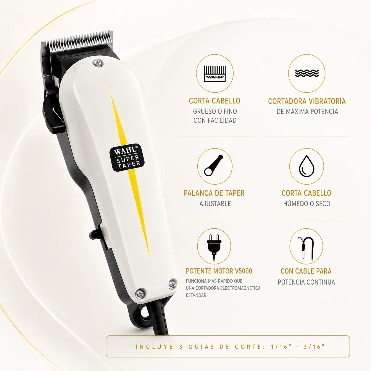 Cortadora Profesional con Cable Super Taper Wahl 04