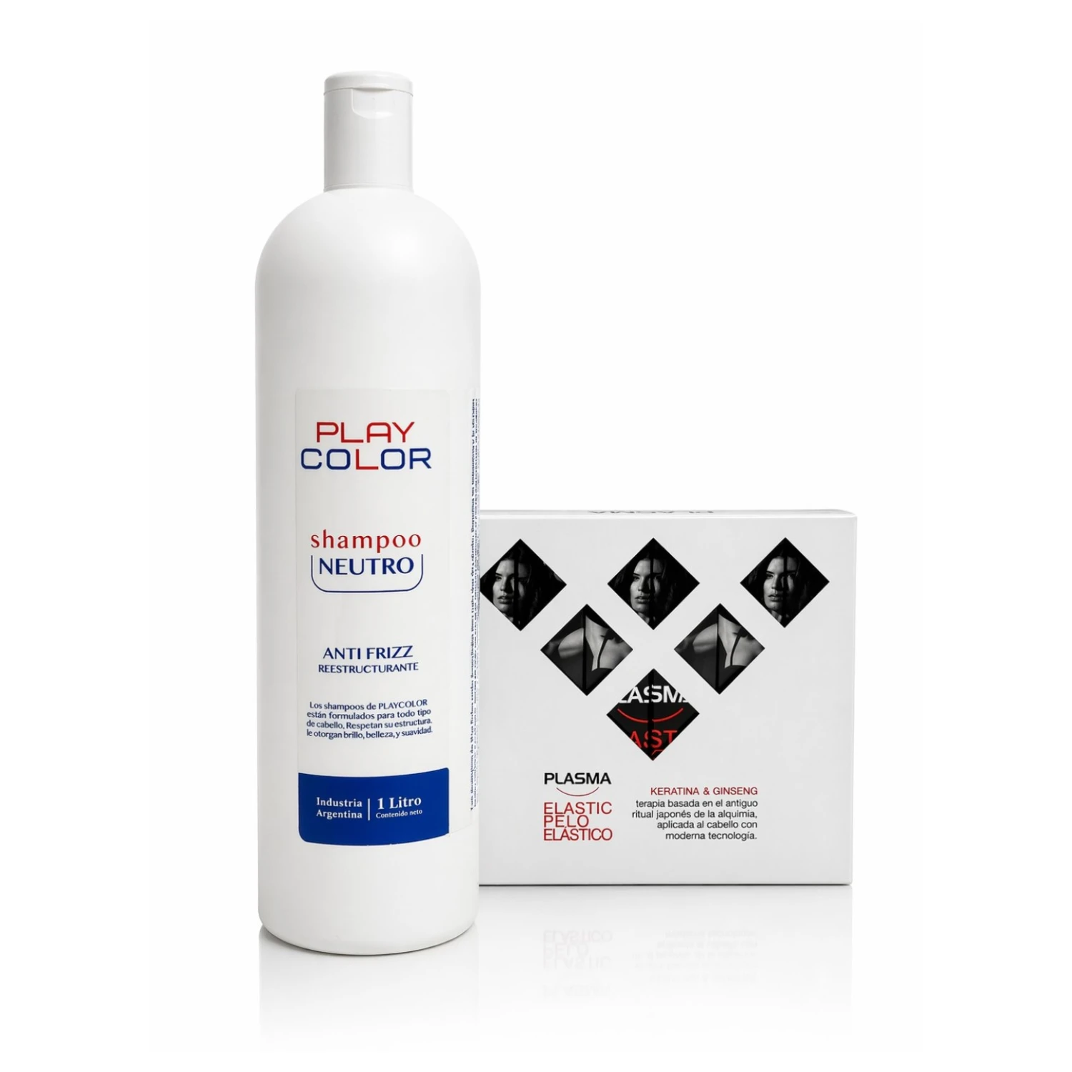 Tratamiento Elastic Plasma 1 y 2 (6 unidades) + Shampoo Neutro Play Color (1L)