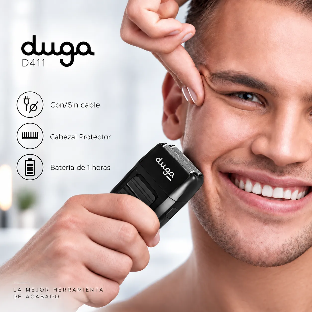 Afeitadora Profesional Duga D411 Shaver Inalámbrica con Cabezal Extra 06