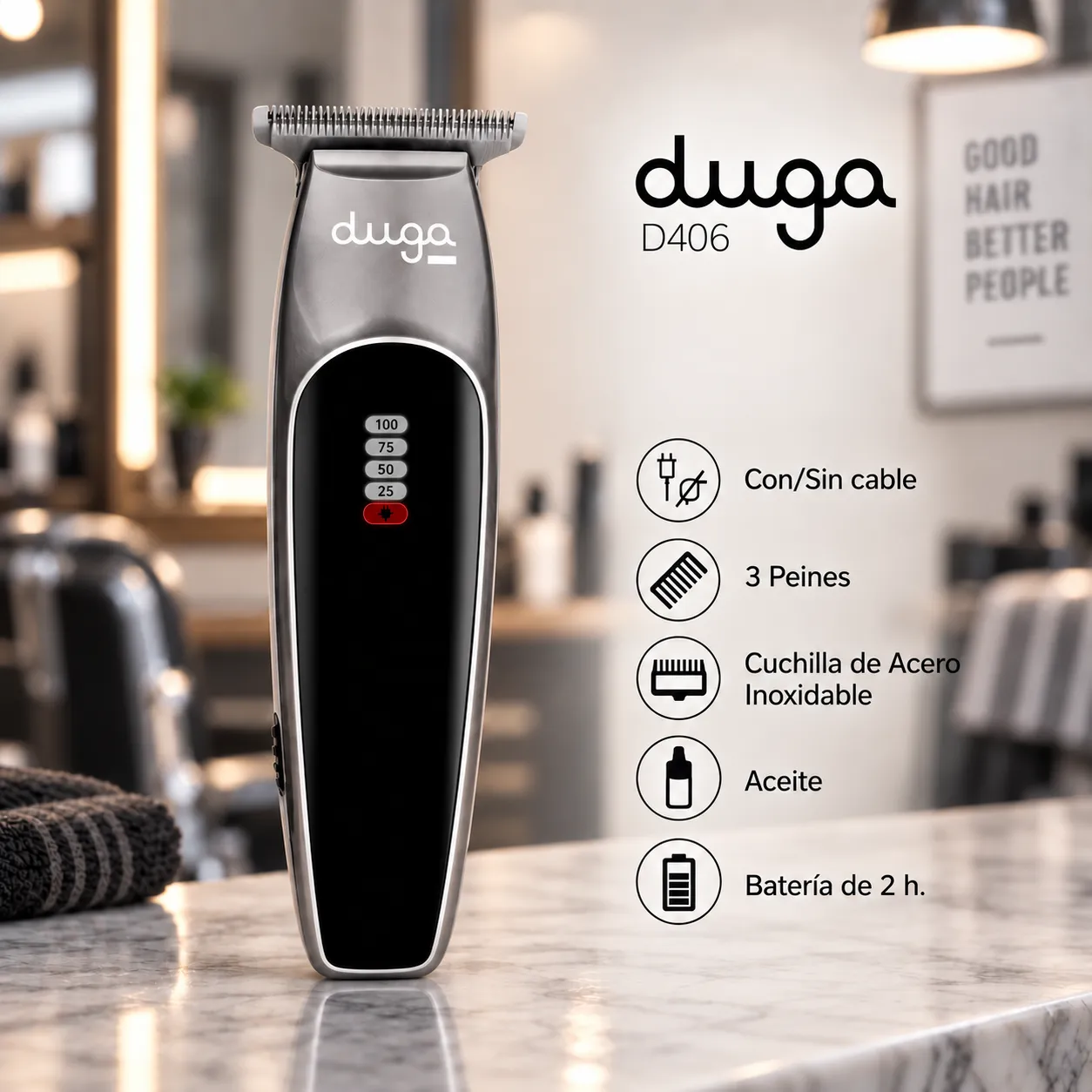 Máquina Patillera Profesional Duga D406 Inalámbrica 06