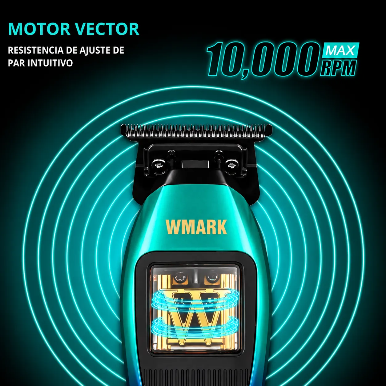 Máquina Trimmer Wmark NG-XT1 Polar 10.000 RPM – Patillera Profesional Inalámbrica con Cuchilla T 03