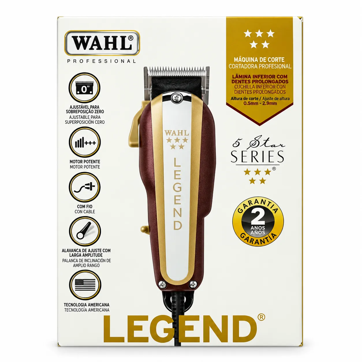 Máquina de Cortar Pelo Profesional Wahl Legend 5 Star Series 8147 con Cable 06