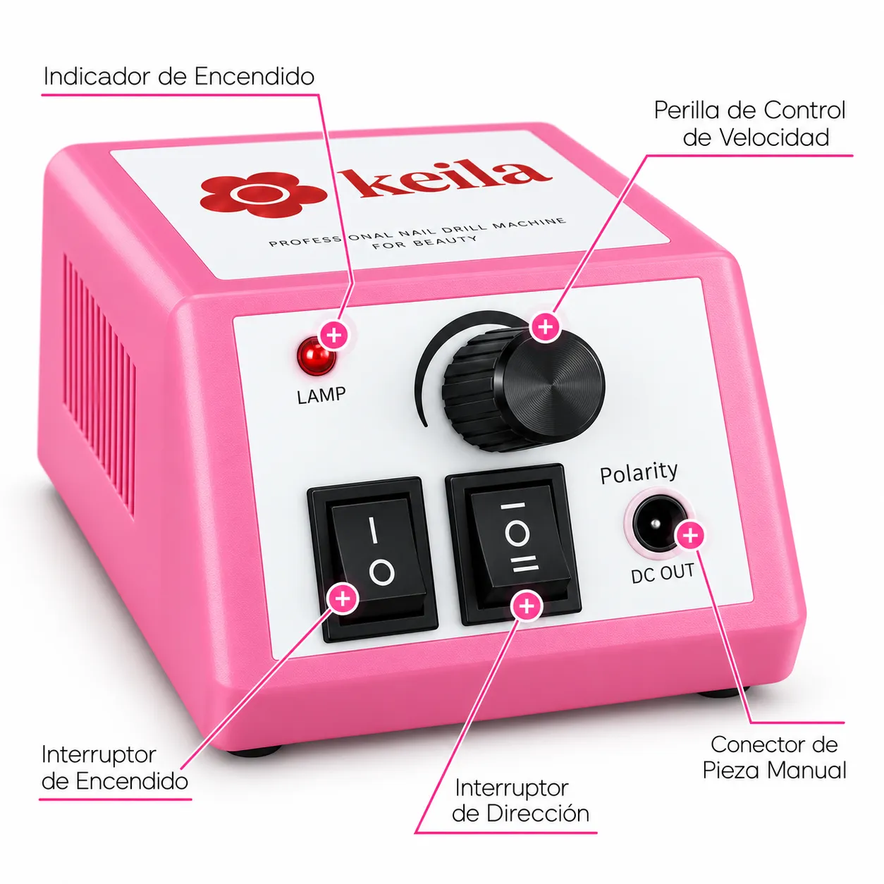 Torno para Uñas Keila 20K Profesional 20.000 RPM - Manicuría y Pedicuría con Velocidad Regulable 06