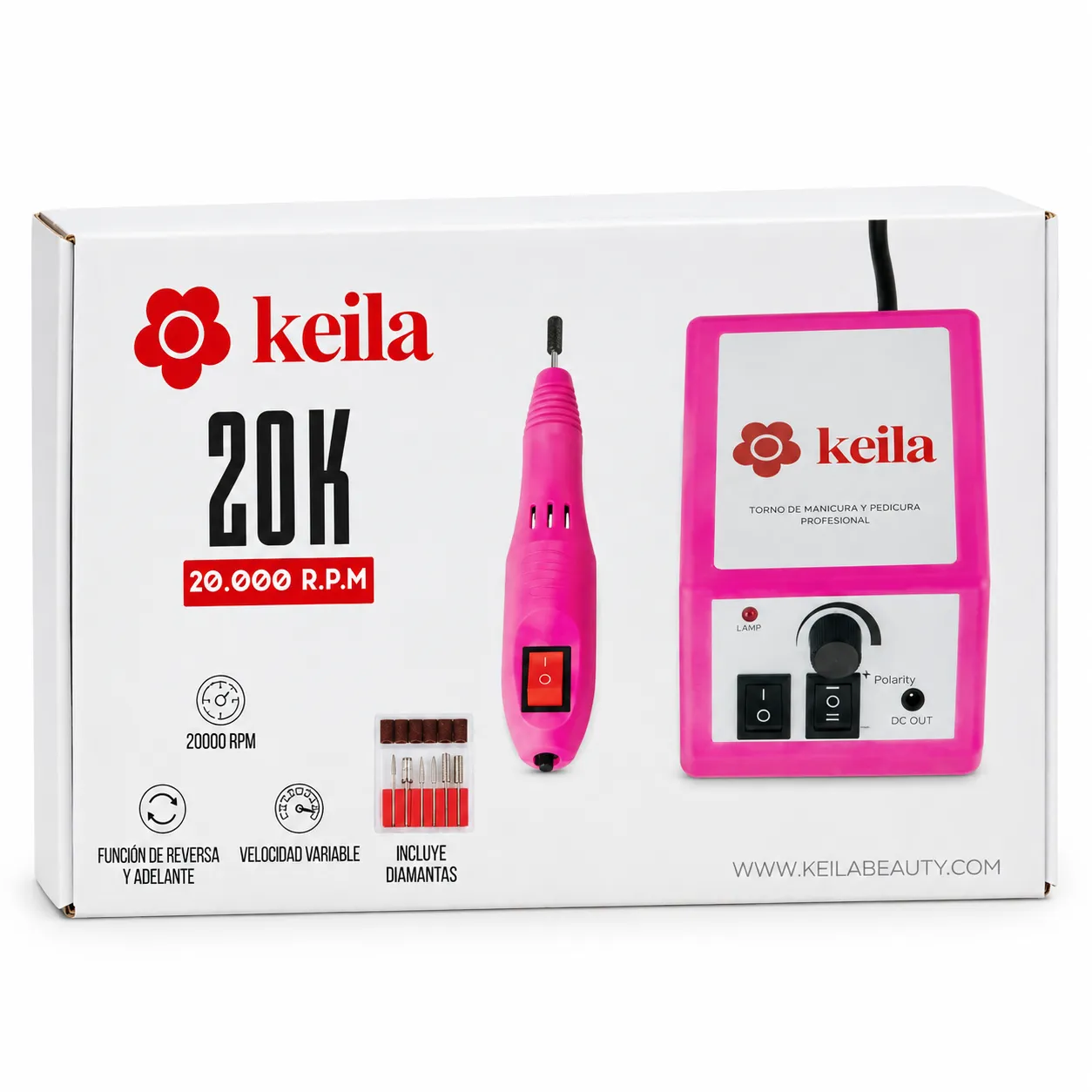 Torno para Uñas Keila 20K Profesional 20.000 RPM - Manicuría y Pedicuría con Velocidad Regulable 09